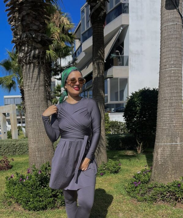 Burkini avec des manches Gris ardoise - Image 2