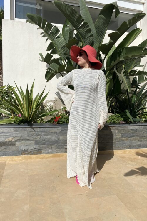 Robe longue de plage Beige